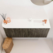 Mondiaz JOYA 101.6cm toiletmeubel - ronding links kleur Shadow - Wastafel FAYE positie Rechts 1 kraangat kleur Talc. SW1421435