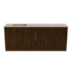 Mondiaz JOYA-DLUX 100cm meuble de toilette - couleur Walnut - Vasque FAYE position Gauche Sans trou de robinet couleur Saba. SW1424658