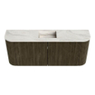 Mondiaz JOYA-DLUX 103.2cm toiletmeubel - ronding links en rechts kleur Shadow - Wastafel FAYE positie Midden Zonder kraangat kleur Ostra. SW1423048