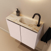 MONDIAZ TURE-DLUX Meuble toilette - 60cm - Rosee - EDEN - vasque Frappe - position droite - 1 trou de robinet SW1102942