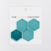 SAMPLE The Mosaic Factory Valencia carrelage mosaïque - 43x49x05cm hexagon turquoise mat et brillant pour sol et mur - intérieur et extérieur - résistent au gel SW862225