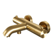 Brauer Gold Edition Robinet baignoire - avec set douchette - douchette stick 1 jet - bouton lisse - PVD - or brossé SW1164590