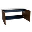 Mondiaz JOYA-DLUX 90cm meuble de salle de bains - couleur Walnut - Vasque FAYE position Gauche 1 trou de robinet couleur Glace. SW1422384