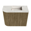 Mondiaz JOYA-DLUX Meuble de salle de bains 51,6cm - arrondi gauche couleur Dusk - Vasque FAYE position Droite Sans trou de robinet couleur Ostra. SW1423432