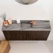 Mondiaz JOYA-DLUX 90cm toiletmeubel - kleur Walnut - Wastafel FAYE positie Midden 1 kraangat kleur Sombra. SW1424738