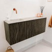 Mondiaz JOYA-DLUX 100cm toiletmeubel - kleur Shadow - Wastafel FAYE positie Links Zonder kraangat kleur Ostra. SW1423030