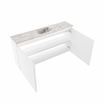 MONDIAZ TURE-DLUX Meuble toilette - 100cm - Talc - EDEN - vasque Glace - position centrale - 1 trou de robinet SW1103134