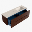 Mondiaz CIRO-DLUX Badkamermeubelset - 150x45x50cm - Solid surface wastafel Meli - 1 wasbak Rechts - 1 kraangat - 4 lades - Ruby SW1531785