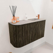 Mondiaz JOYA-DLUX 71.6cm toiletmeubel - ronding links kleur Shadow - Wastafel FAYE positie Rechts 1 kraangat kleur Glace. SW1422792