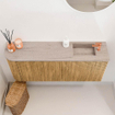 Mondiaz JOYA-DLUX 101.6cm toiletmeubel - ronding links kleur Oak - Wastafel FAYE positie Rechts 1 kraangat kleur Saba. SW1424218