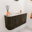 Mondiaz JOYA-DLUX 83.2cm toiletmeubel - ronding links en rechts kleur Shadow - Wastafel FAYE positie Midden 1 kraangat kleur Ostra. SW1423024