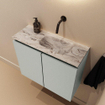 MONDIAZ TURE-DLUX Meuble toilette - 60cm - Greey - EDEN - vasque Glace - position droite - sans trou de robinet SW1103297