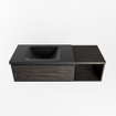 MONDIAZ BUKLA 120cm ensemble de meuble avec module ouvert 40 couleur Marron Foncé avec 1 tiroir. Lavabo CLOUD à gauche 0 trous de robinet couleur Urban. SW1382087