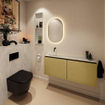 MONDIAZ TURE-DLUX Meuble toilette - 120cm - Oro - EDEN - vasque Opalo - position gauche - sans trou de robinet SW1104492