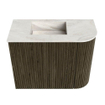 Mondiaz JOYA-DLUX 51.6cm toiletmeubel - ronding rechts kleur Shadow - Wastafel FAYE positie Links Zonder kraangat kleur Ostra. SW1423052