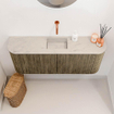 Mondiaz JOYA-DLUX Meuble de salle de bains - 103,2 cm - arrondis gauche et droite couleur Dusk - Vasque FAYE position Milieu Sans trou de robinet couleur Opalo SW1423383