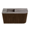 Mondiaz JOYA-DLUX Meuble de salle de bains 71,6cm - arrondi droit couleur Noyer - Vasque FAYE position Gauche 1 trou de robinet couleur Oza SW1424599
