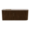 Mondiaz JOYA-DLUX Meuble de salle de bains 101.6cm - arrondi droit couleur Noyer - Vasque FAYE position Gauche Sans trou de robinet couleur Arena SW1424383