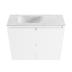 MONDIAZ TURE-DLUX Meuble toilette - 60cm - Talc - EDEN - vasque Opalo - position gauche - 1 trou de robinet SW1104132