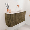Mondiaz JOYA-DLUX Meuble de toilette 71,6cm - arrondi gauche couleur Dusk - Lavabo FAYE position Droite Sans trou de robinet couleur Nata. SW1425926