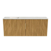 Mondiaz JOYA-DLUX 100cm toiletmeubel - kleur Oak - Wastafel FAYE positie Links Zonder kraangat kleur Ostra. SW1422217
