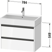 Duravit ketho meuble à 2 vasques avec 2 tiroirs 78.4x46x54.9cm avec poignées anthracite basalte mate SW772686