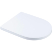 QeramiQ Dely Swirl Ensemble WC- 36.3x51.7cm - Réservoir encastré Geberit UP320 - Abattant 35mm - Plaque de commande en laiton brossé - Boutons ronds - Finition blanc brillant SW1138653