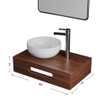 FugaFlow Eccelente Pietra Fonteinplank - 40x25x10cm - met handdoekhouder - kastanje (walnoot) SW1481008