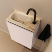 MONDIAZ TURE-DLUX meuble WC 40 cm Rosee. EDEN lavabo Frappe position gauche. Avec 1 trou de robinet. SW1102984
