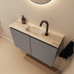 MONDIAZ TURE-DLUX Meuble toilette - 80cm - Smoke - EDEN - vasque Frappe - position centrale - 1 trou de robinet SW1103039