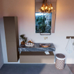 Mondiaz ALAN-DLUX Ensemble de meuble - 120cm - meuble Smoke mat - 1 tiroir - Lavabo Cloud Lava suspendu - vasque droite - 0 trous de robinet SW807983