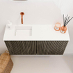Mondiaz JOYA 80cm meuble de salle de bains - couleur Shadow - Vasque FAYE position Gauche Sans trou de robinet couleur Talc. SW1421414