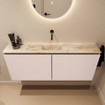 MONDIAZ TURE-DLUX Meuble WC 120 cm Rosee. EDEN lavabo Frappe position milieu. Sans trou de robinet. SW1102969