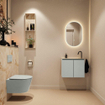 MONDIAZ TURE-DLUX meuble de toilettes 60cm Greey. EDEN lavabo Frappe position droite. Avec 1 trou de robinet. SW1102788