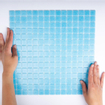 The Mosaic Factory Amsterdam mozaïektegel - 32.2x32.2cm - wand en vloertegel - Vierkant - Glas Blue Mat SW62091