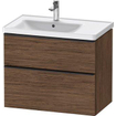 Duravit D-neo Meuble sous vasque 78.4x45.2x62.5cm 2 tiroirs Noyer (foncé) mat SW640789