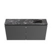 MONDIAZ TURE-DLUX 100cm meuble WC Dark Grey. EDEN lavabo Lava position droite. Sans trou de robinet. SW1103797