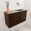 Mondiaz JOYA-DLUX Meuble de salle de bains 70cm - couleur Walnut - Vasque FAYE position Droite Sans trou de robinet couleur Oza SW1424571