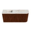 Mondiaz JOYA-DLUX 91.6cm toiletmeubel - ronding rechts kleur Ruby - Wastafel FAYE positie Links Zonder kraangat kleur Frappe. SW1423502