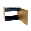 Mondiaz JOYA-DLUX 50cm toiletmeubel - kleur Oak - Wastafel FAYE positie Rechts Zonder kraangat kleur Saba. SW1424168