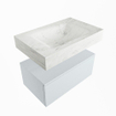 Mondiaz ALAN-DLUX Ensemble de meuble - 70cm - meuble Clay mat - 1 tiroir - Lavabo Cloud Opalo suspendu - vasque Centre - 0 trous de robinet SW806812