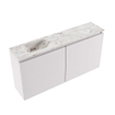 MONDIAZ TURE-DLUX Meuble toilette - 100cm - Cale - EDEN - vasque Glace - position gauche - 1 trou de robinet SW1103250