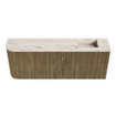 Mondiaz JOYA-DLUX 111.6cm meuble de salle de bains - arrondi gauche couleur Dusk - Vasque FAYE position Droite Sans trou de robinet couleur Nata. SW1425941
