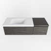 MONDIAZ BUKLA Meuble de salle de bains 120 cm avec module 40 couleur Dark Brown avec 2 tiroirs. Lavabo CLOUD gauche 1 trou de robinet couleur Talc. SW1382006