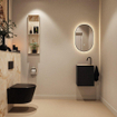 MONDIAZ TURE-DLUX Meuble toilette - 40cm - Urban - EDEN - vasque Frappe - position gauche - 1 trou de robinet SW1102617