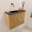 Mondiaz JOYA-DLUX Meuble de toilette 61,6cm - arrondi droit couleur Chêne - Vasque FAYE position Gauche Sans trou de robinet couleur Lava SW1422094