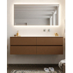 Mondiaz VICA ensemble de meuble de salle de bain - 150cm - meuble sous-vasque repos - 4 tiroirs - lavabo cloud droite - sans trou de robinet XL version 60cm haut SW1090076