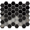 La mosaïque Mosaic Factory Valencia - 27,6x32,9cm - carrelage mural - Hexagone - Verre recyclé Noir mat/brillant SW787162