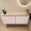 MONDIAZ TURE-DLUX Meuble de WC 120 cm Rosee. EDEN lavabo Frappe position droite. Avec 1 trou de robinet. SW1102987