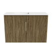 Mondiaz JOYA 60cm toiletmeubel - kleur Dusk - Wastafel FAYE positie Links 1 kraangat kleur Talc. SW1421558